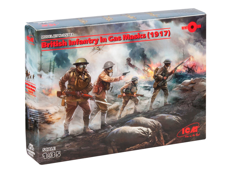 ICM35703 - 1/35 ICM British Infantry in Gas Masks (1917) (4 figures)