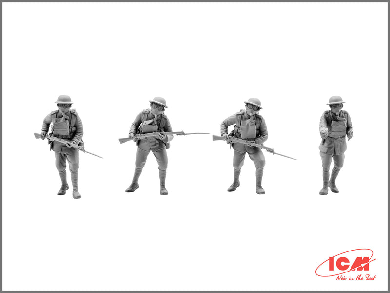 ICM35703 - 1/35 ICM British Infantry in Gas Masks (1917) (4 figures)