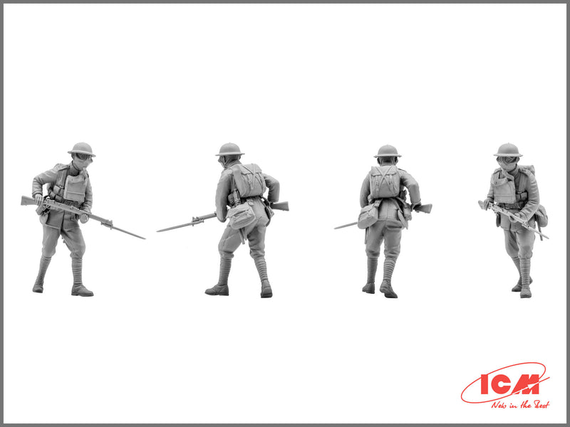 ICM35703 - 1/35 ICM British Infantry in Gas Masks (1917) (4 figures)