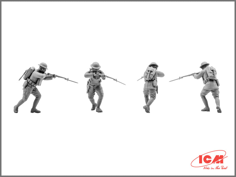 ICM35704 - 1/35 ICM US Infantry in Gas Masks (1918) (4 figures)