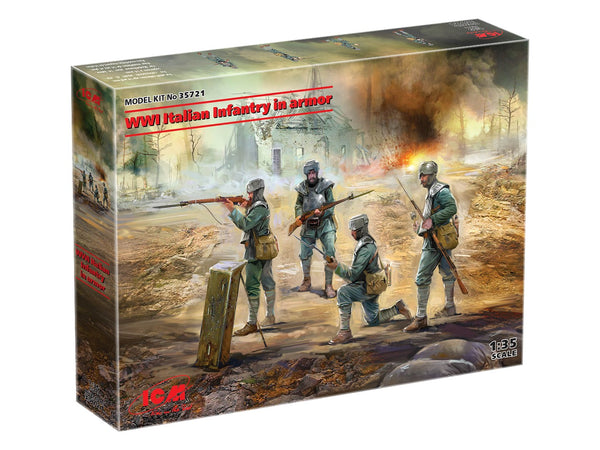 ICM35721 - 1/35 ICM WWI Italian Infantry in Armor Figure Set