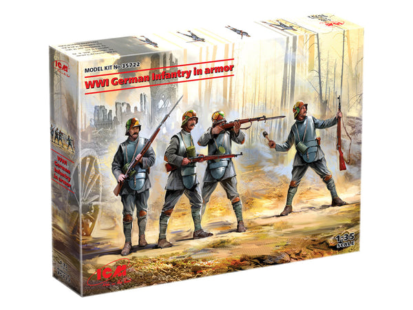 ICM35722 - 1/35 ICM WWI German Infantry in Armor Figure Set