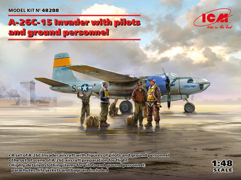 ICM48288 - 1/48 ICM A-26C-15 Invader w/Pilots & Ground Personnel