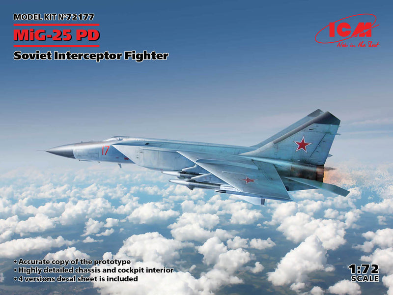 ICM72177 - 1/72 ICM MiG-25PD, Soviet Interceptor Fighter