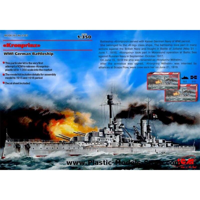 ICMS003 - 1/350 ICM "Kronprinz", WWI German Battleship