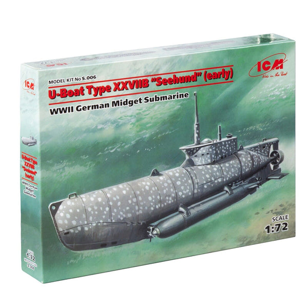 ICMS006 - 1/72 ICM U-Boat Type XXVIIB Seehund (early), WWII German Midget Submarine