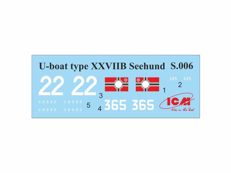 ICMS006 - 1/72 ICM U-Boat Type XXVIIB Seehund (early), WWII German Midget Submarine