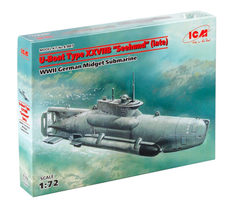 ICMS007 - 1/72 ICM U-Boat Type XXVIIB Seehund (late), WWII German Midget Submarine