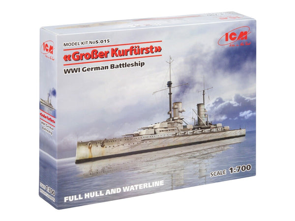 ICMS015 - 1/700 ICM Grober Kurfurst (full hull & waterline), WWI German Battleship