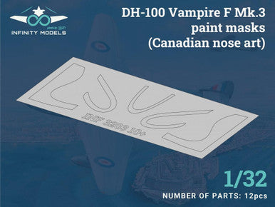 1/32 Infinity Models Vampire F Mk.3 paint masks (Canadian nose art)