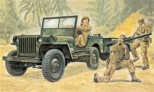 Italeri Models 1/35 Willys Jeep & Trailer Kit 0314S