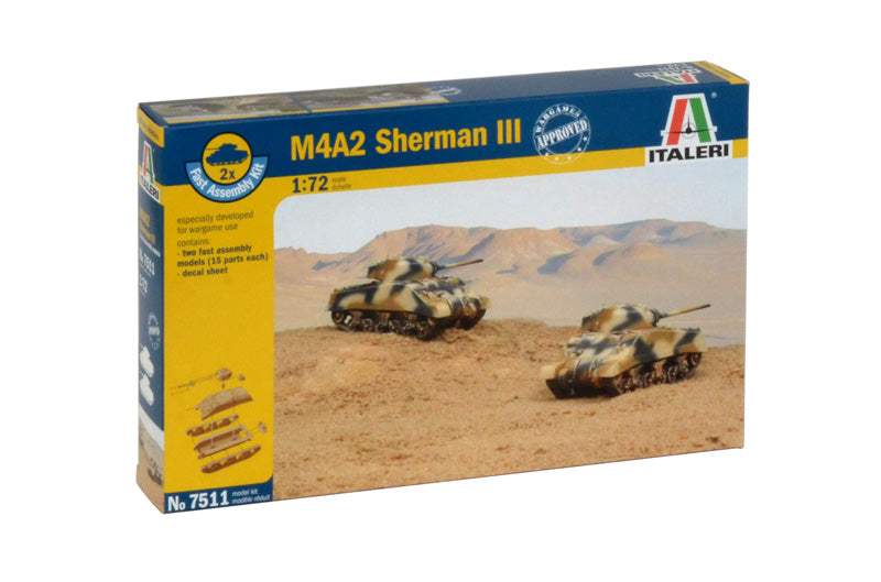 M4A2 SHERMAN II (2 FAST ASSEMBLY KITS)