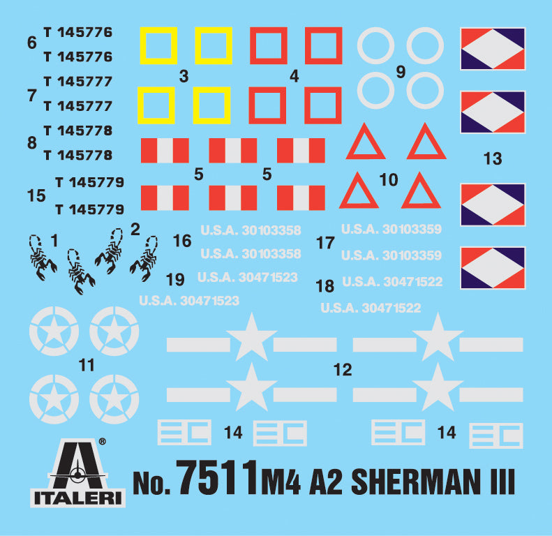 M4A2 SHERMAN II (2 FAST ASSEMBLY KITS)