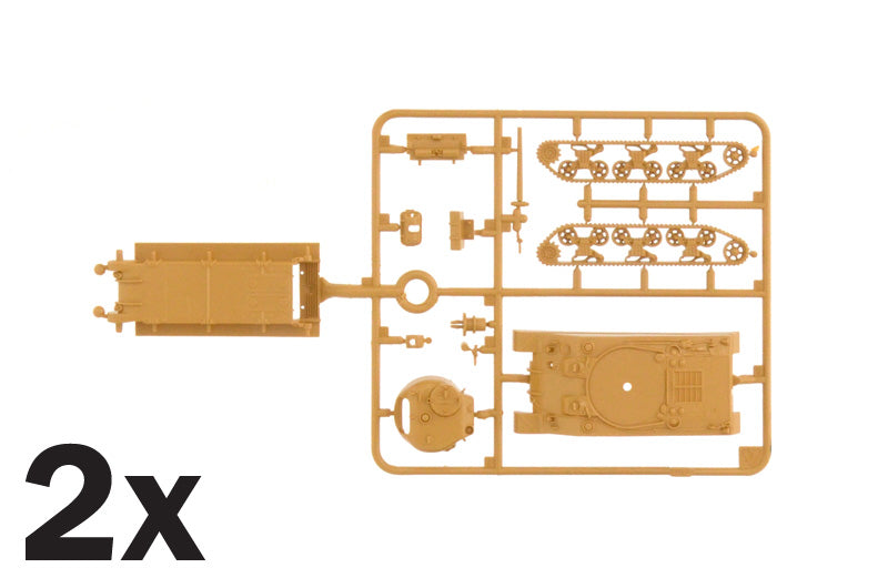 M4A2 SHERMAN II (2 FAST ASSEMBLY KITS)