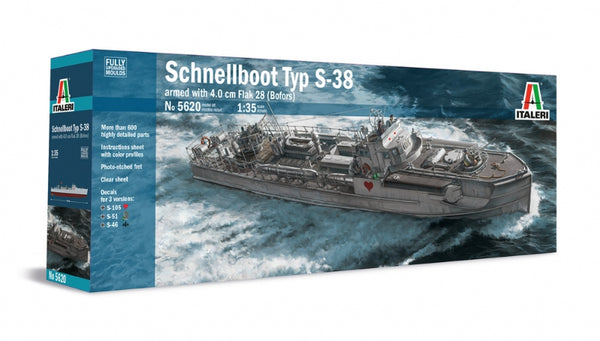 Italeri 5620 Schnellboot Typ S-38 armed with 4.0 cm Flak 28 (Bofors)