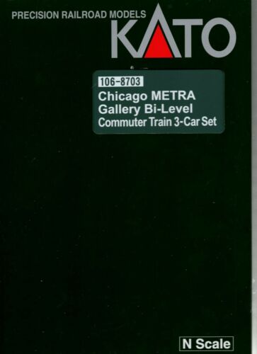 Chicago METRA Gallery Bi-Level Commuter Train 3-Car Set