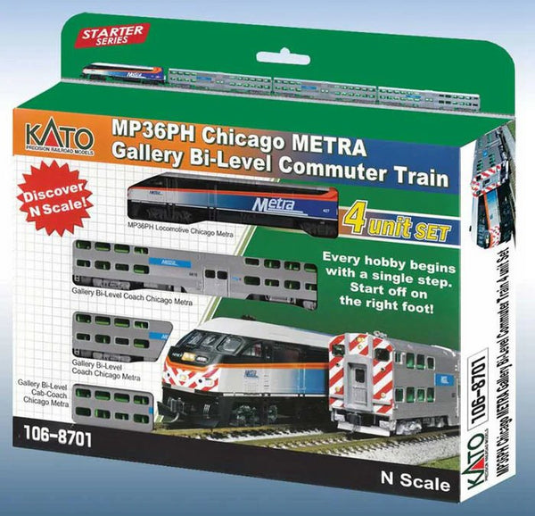 MPI MP36PH Chicago Metra Gallery Bi-Level 4-Unit Set