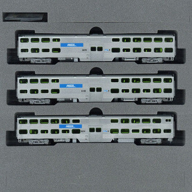 Chicago METRA Gallery Bi-Level Commuter Train 3-Car Set