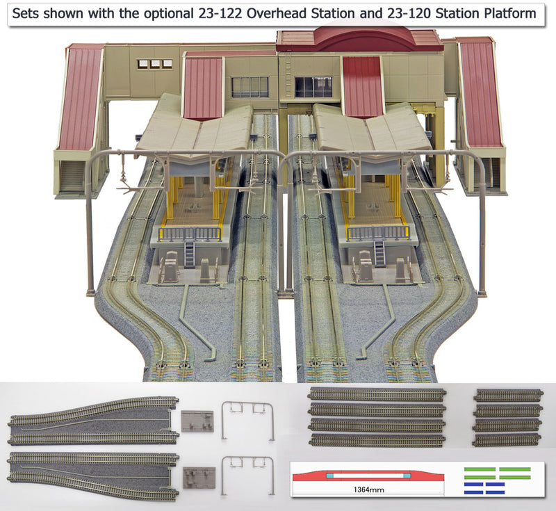 Kato USA Model Train Products V15 UNITRACK Japanese Packaging Version Double Track Set for Station