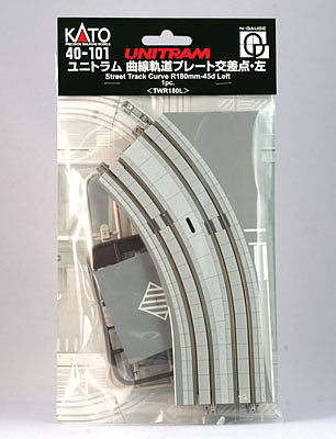 N Unitram Street Track Curve R180mm-45deg Left