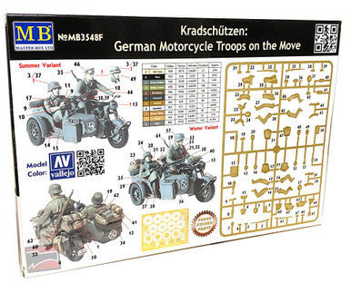 1/35 Master Box German Motorcycle Troops on the Move (Deluxe w/PE)