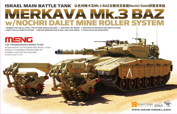 ISRAEL MAIN BATTLE TANK MERKAVA Mk.3 BAZ w/NOCHRI DALET MINE ROLLER SYSTEM