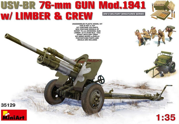 Miniart Assembly KIT Compatible with USV-BR 76mm Gun MOD.1941 KIT 1:35 MIN35129