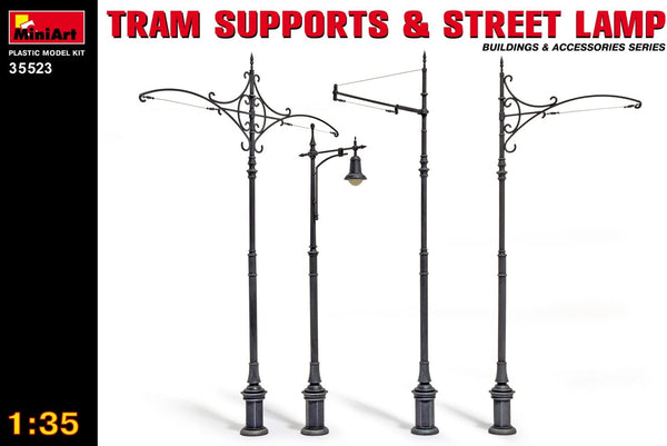 MiniArt 1:35 Scale Tram Supports & Street Lamps Plastic Model Kit