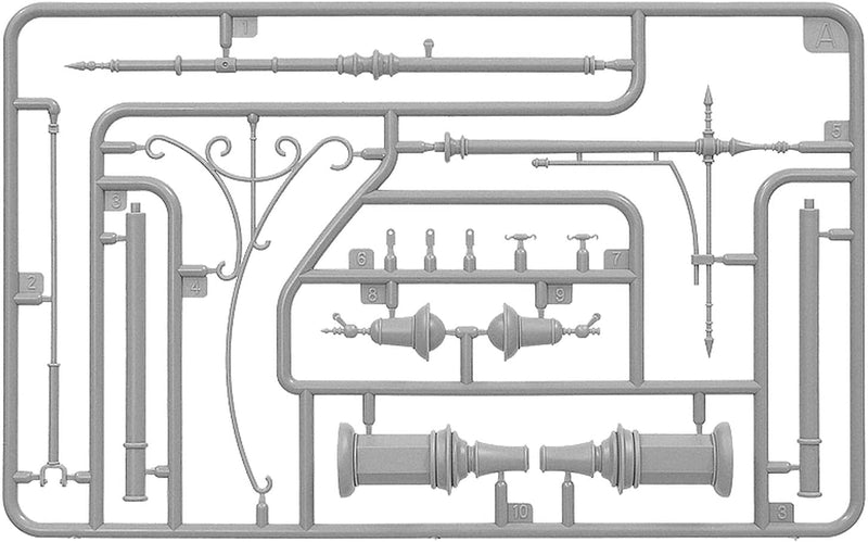 MiniArt 1:35 Scale Tram Supports & Street Lamps Plastic Model Kit