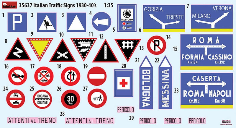 MiniArt Italian Traffic Signs 1930-40s