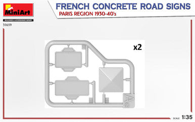 1/35 Miniart French Concrete Road Signs Paris 9130-1940's