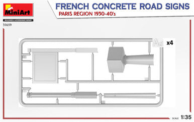 1/35 Miniart French Concrete Road Signs Paris 9130-1940's