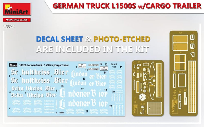 MiniArt German Truck L1500s with Cargo Trailer