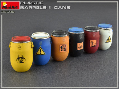 1/35 Miniart Plastic Barrels & Cans (12 each)