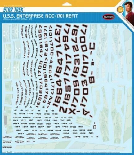 Polar Lights Star Trek USS Enterprise NCC1701 Refit Aztec Decal Set