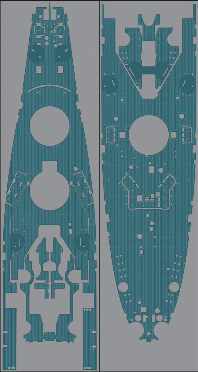 USS BB-63 Missouri Wooden Deck set Blue Deck