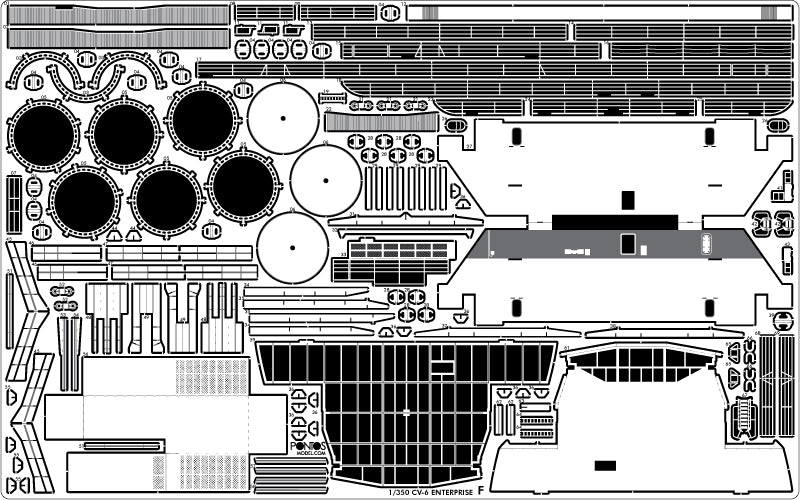 USS CV-6 Enterprise 1942 Detail up set (Teak Tone)