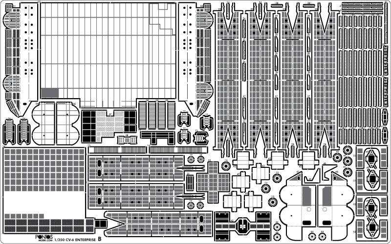 USS CV-6 Enterprise 1942 Detail up set (Teak Tone)
