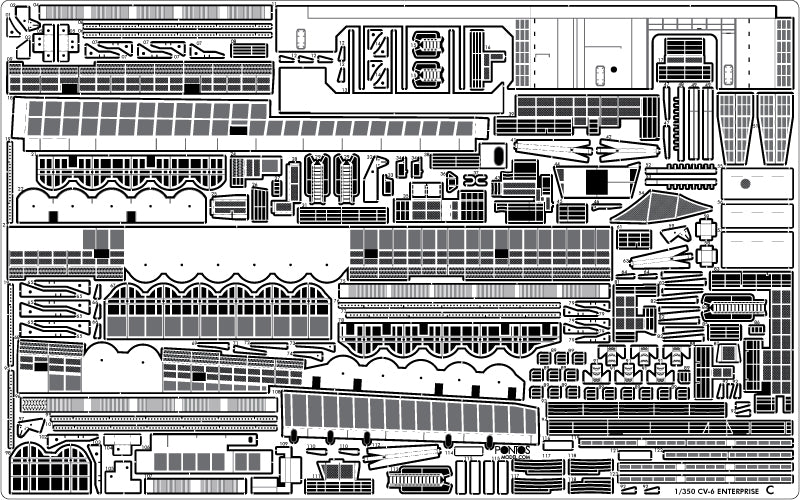 USS CV-6 Enterprise 1942 Detail up set (Teak Tone)
