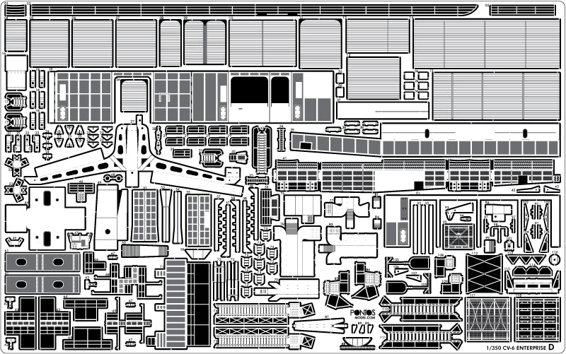 USS CV-6 Enterprise 1942 Detail up set (Teak Tone)