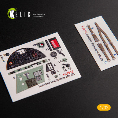 1/32 Kelik Hawker Hurricane Mk.IIB - Interior 3D Decal for Revell kit