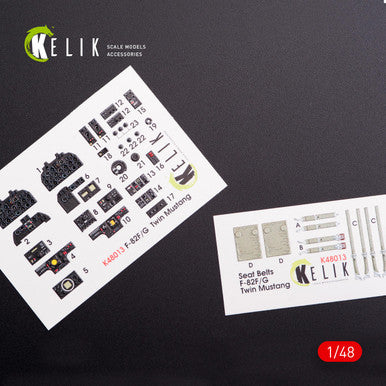 1/48 Kelik F-82 (F,G) Twin Mustang interior 3D decals for Modelsvit kit