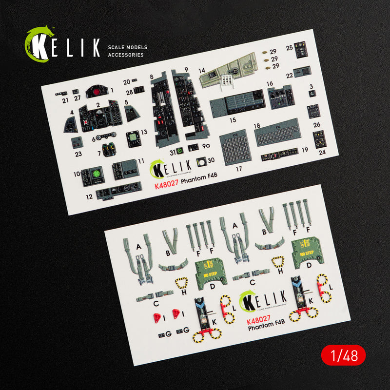 Reskit F-4B interior 3D decals for Tamiya kit