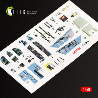 1/48 Kelik F/A-18A Hornet interior 3D decals for Kinetic kit