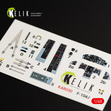 1/48 Kelik F-104J Starfighter interior 3D decals for Kinetic kit