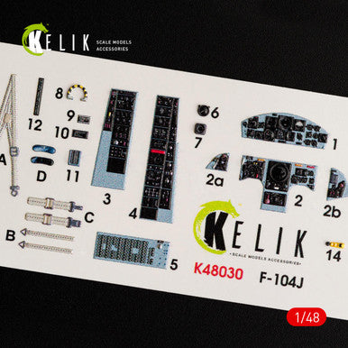 1/48 Kelik F-104J Starfighter interior 3D decals for Kinetic kit