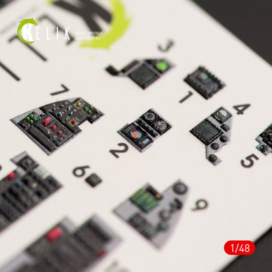 1/48 Kelik F-16C Fighting Falcon interior 3D decals for Kinetic kit