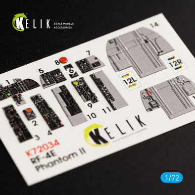 1/72 Kelik RF-4E Phantom II interior 3D decals for Hasegawa kit