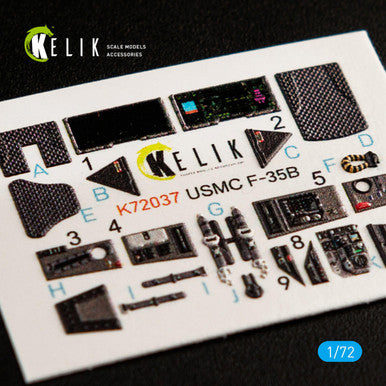 1/72 Kelik F-35B  interior 3D decals for Academy kit