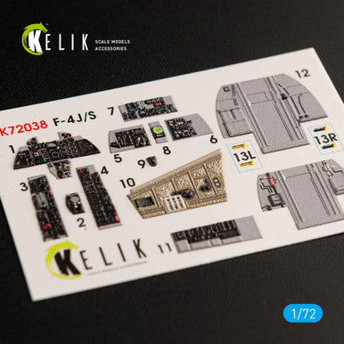 1/72 Kelik F-4J/S  Phantom II interior 3D decals for Hasegawa kit